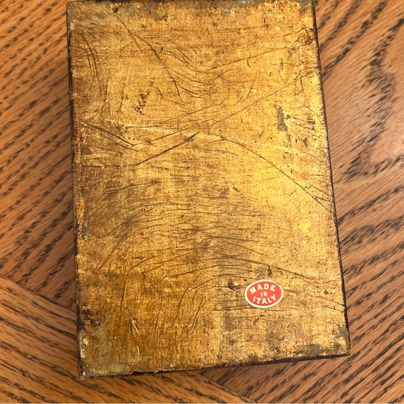 Vintage Italian Florentine Gilded Mini handmade Wooden Trinket Vanity Box - Picture 10 of 10